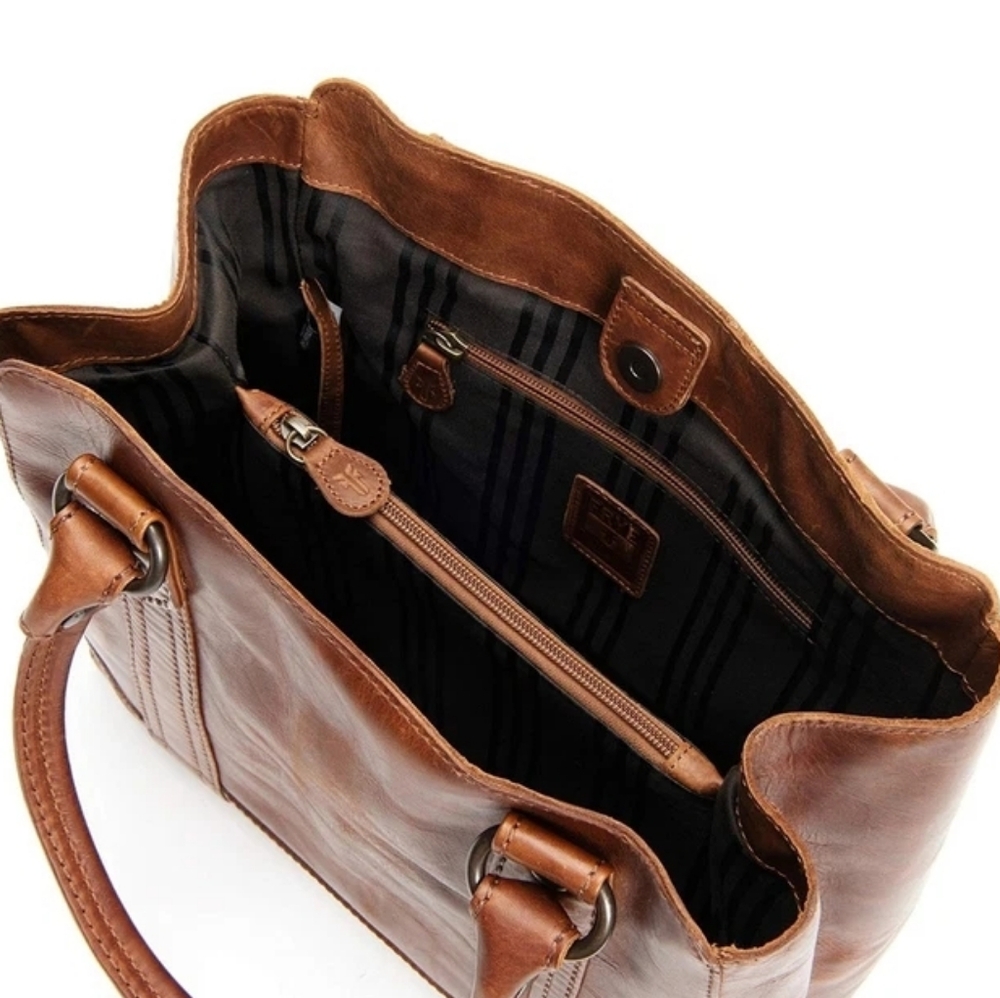 Frye Melissa Tote Cognac Leather Bag - Picture 5 of 6